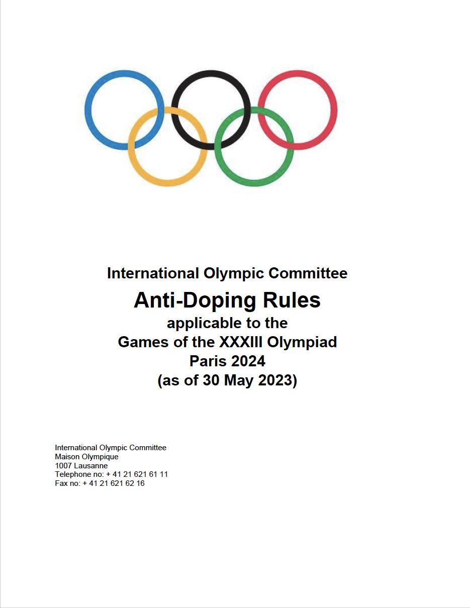 Anti-doping rules for the Olympic Games Paris 2024