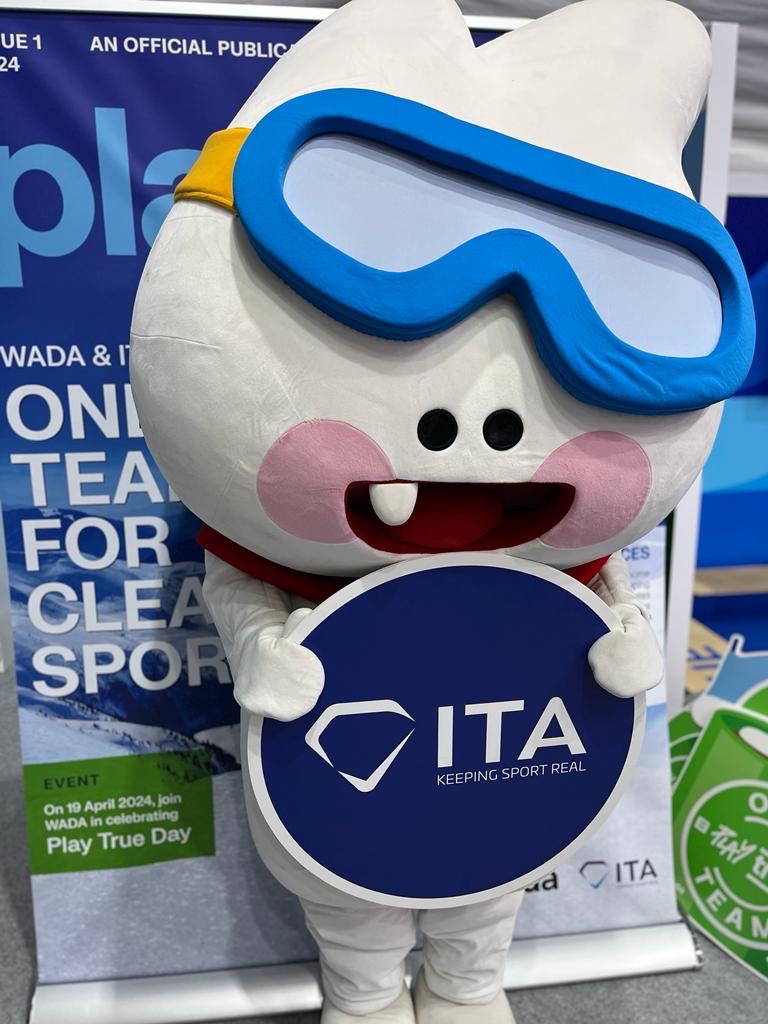 Winter YOG Gangwon 2024 mascot with ITA logo