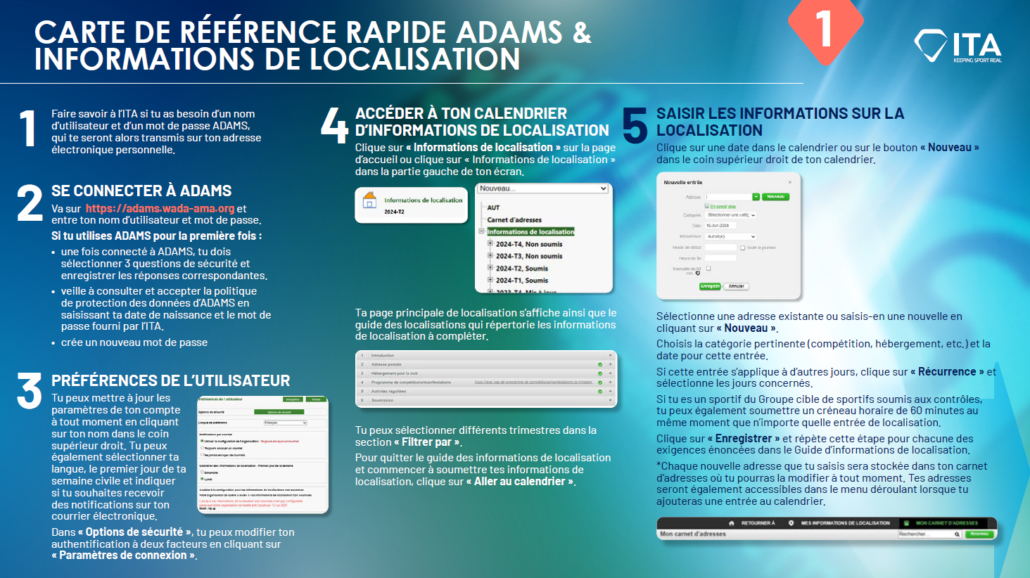 ADAMS & Whereabouts quick reference card - FRA