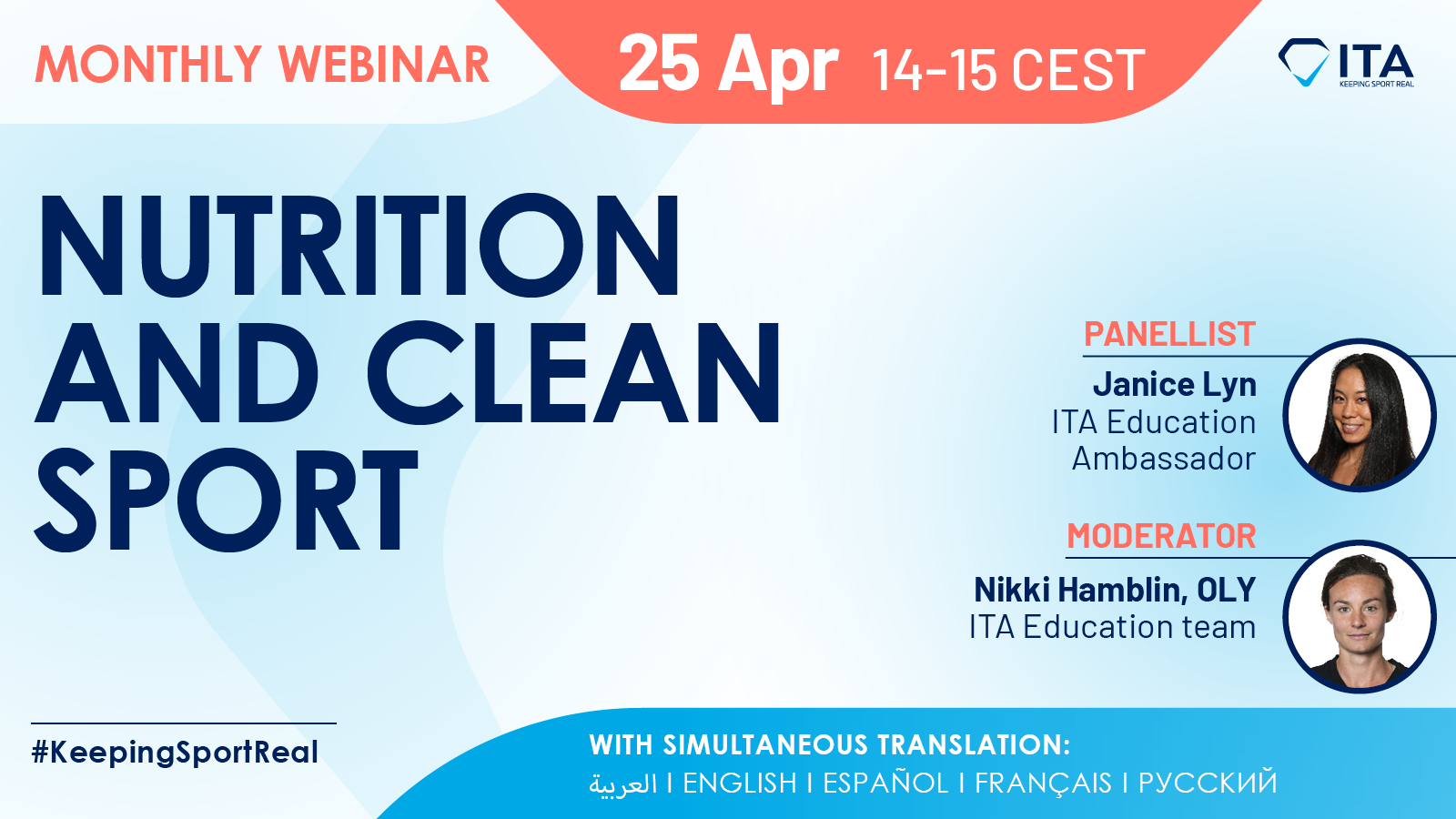 Monthly webinar - Nutrition and clean sport
