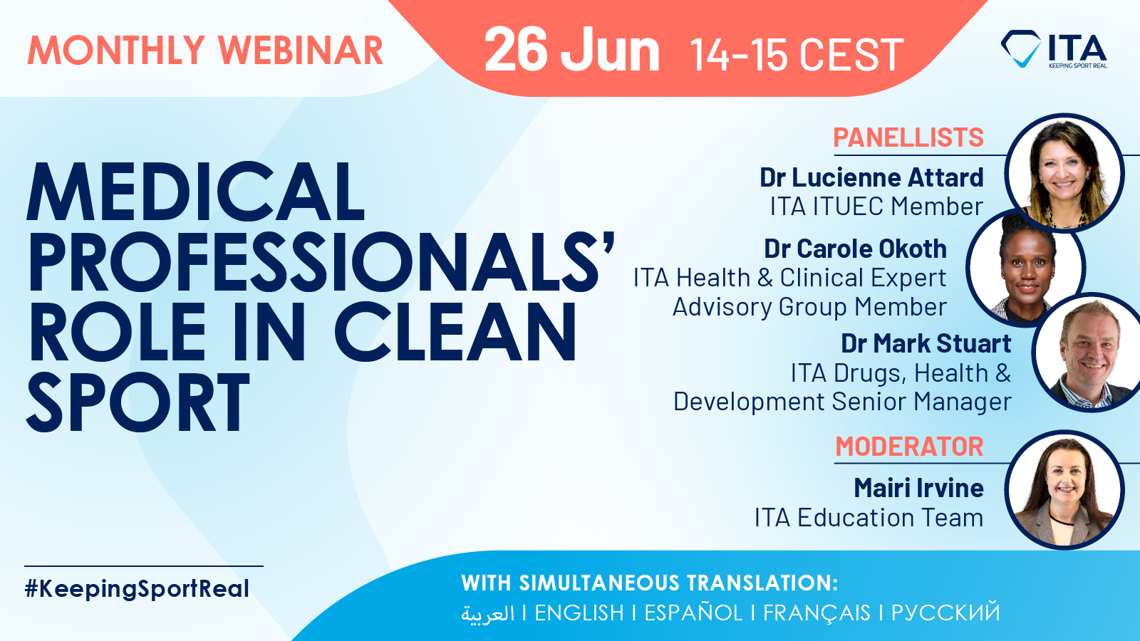 Monthly webinar - Medical Professionals’ Role in Clean Sport