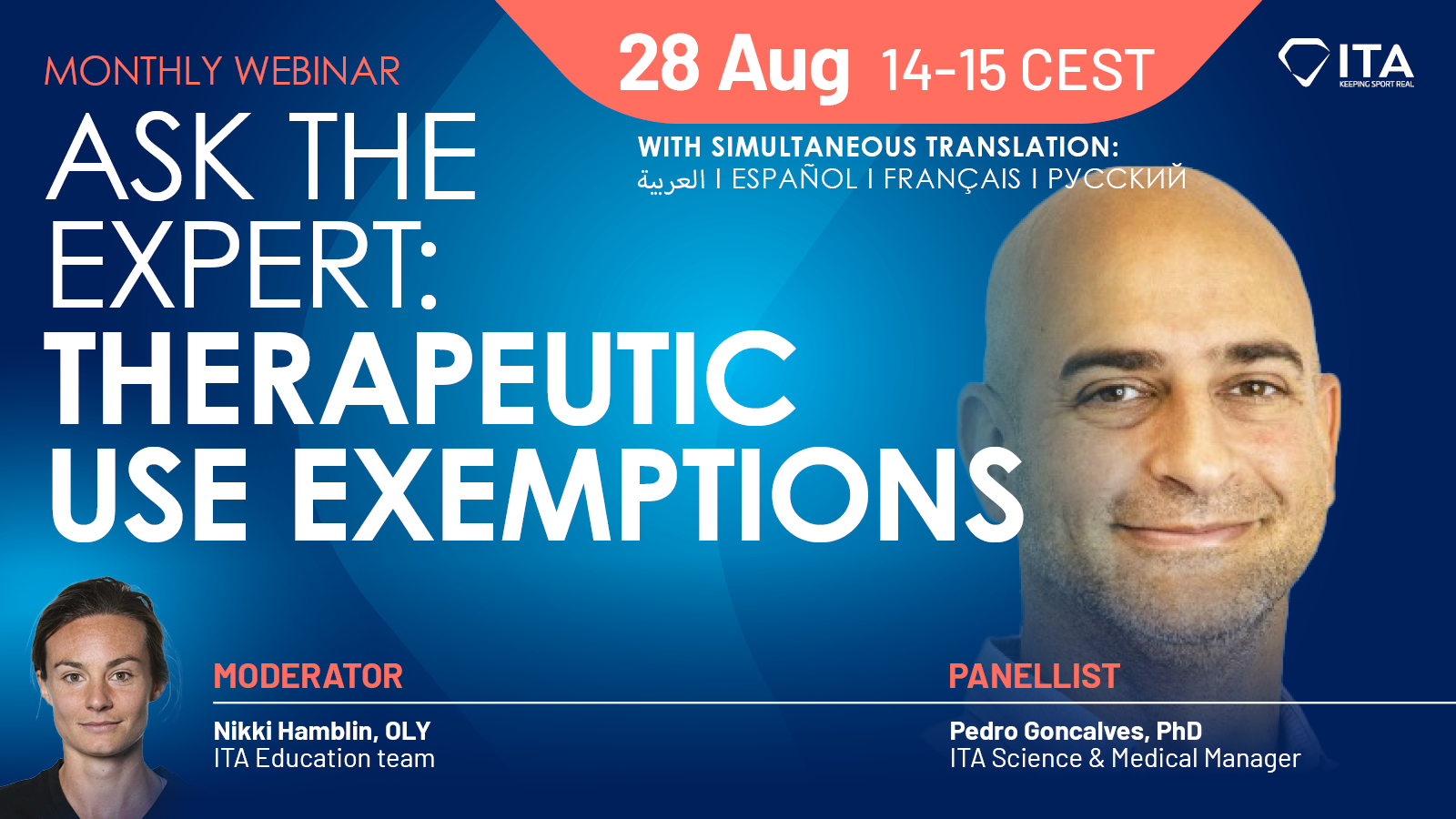 Monthly webinar: Ask the Expert: Therapeutic Use Exemptions