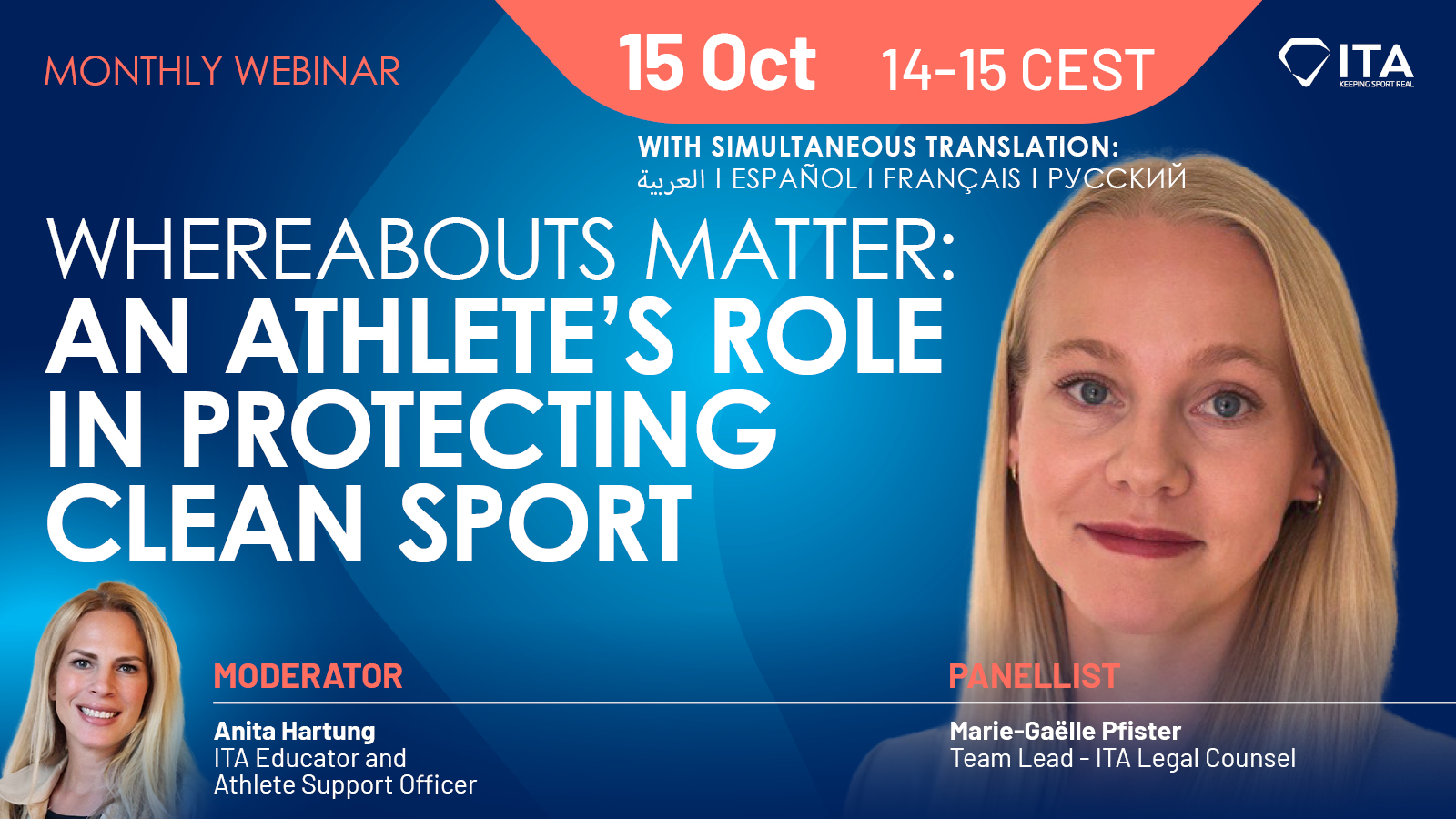 Monthly Webinar: Whereabouts Matter: An Athlete’s Role in Protecting Clean Sport