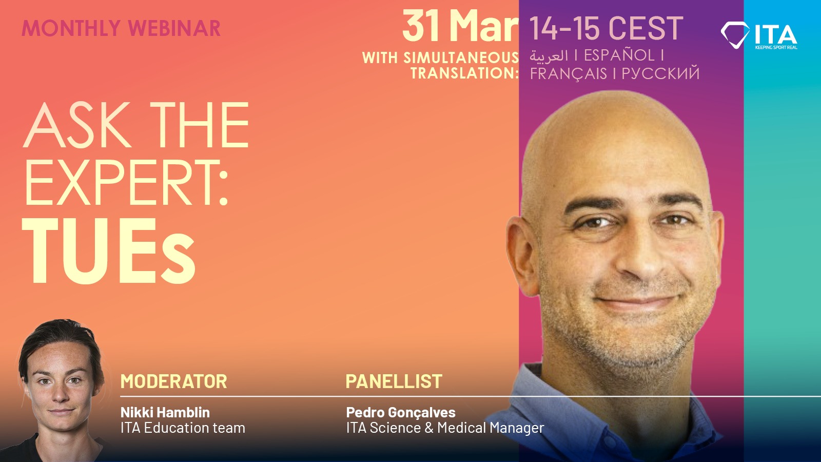 Monthly webinar: Ask the Expert: TUEs