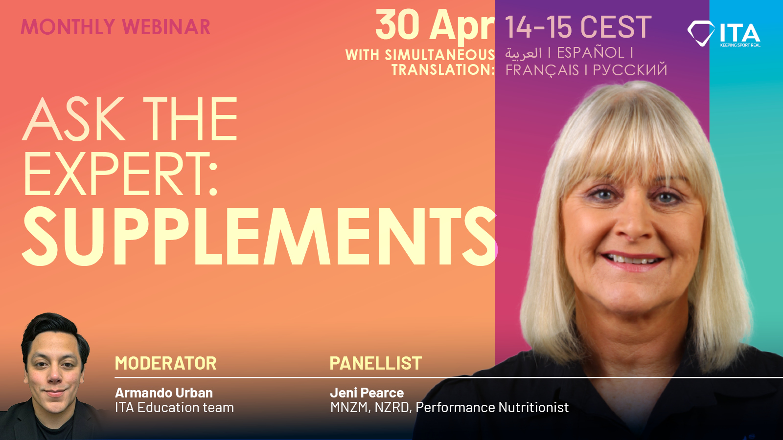 Monthly webinar: Ask the Expert: Supplements