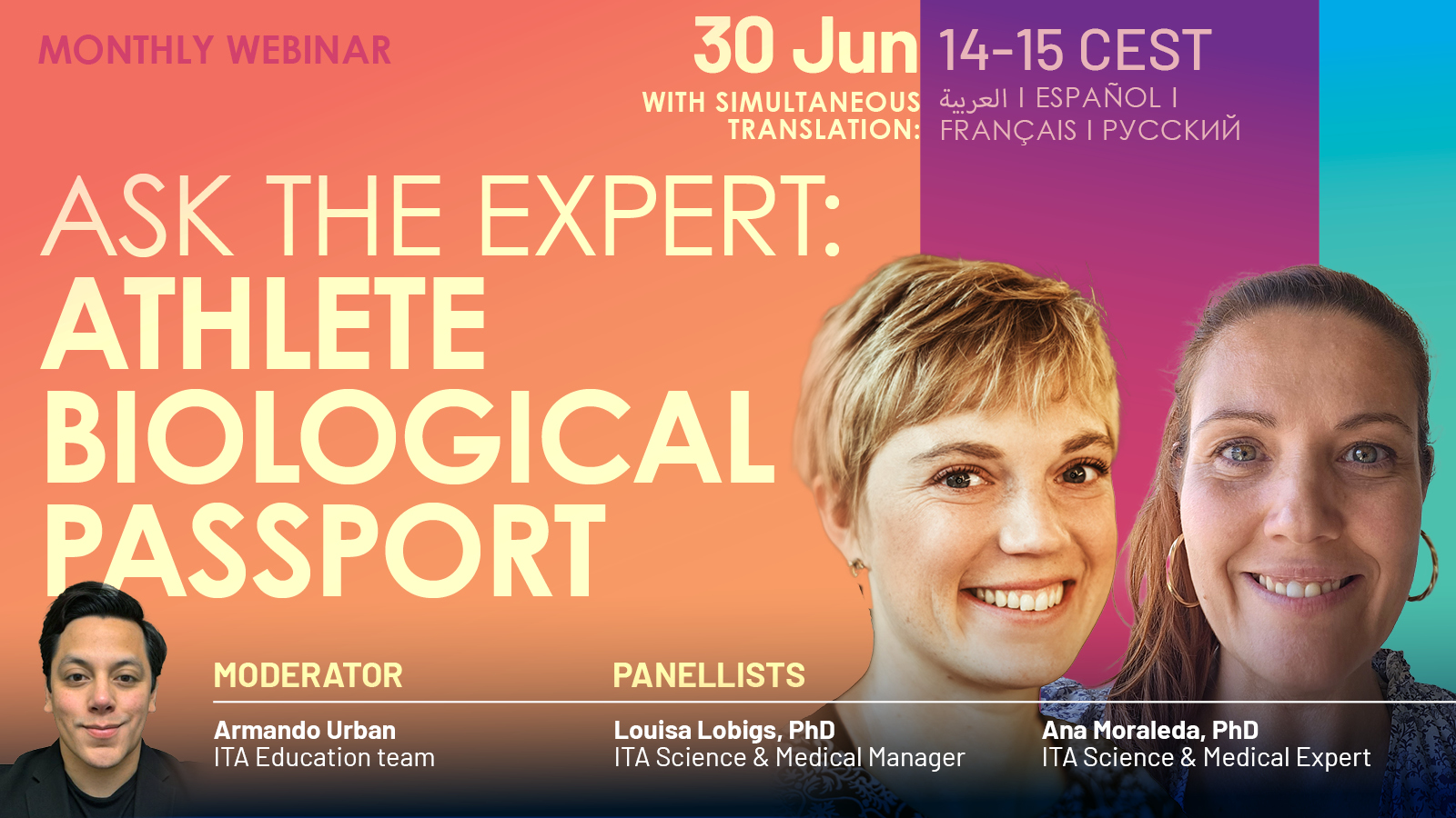 Monthly Webinar: Ask the Expert: The Athlete Biological Passport