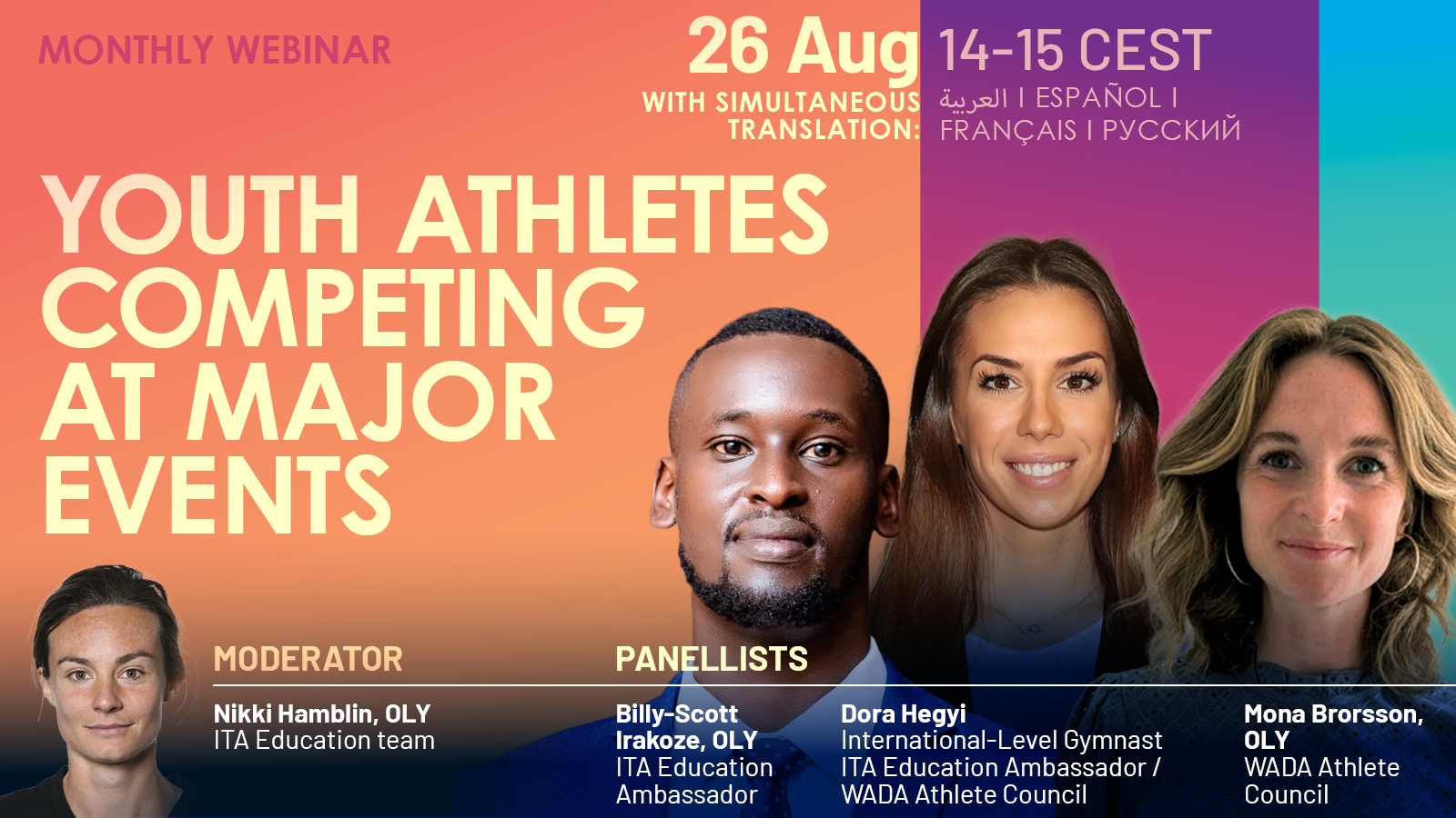 Monthly Webinar: Youth Athletes competing at Major Events
